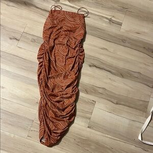 Forever 21 Rust Swirl Pencil Skirt
